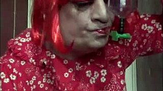 Bisexual crossdressing sissy Mark Wright begs for piss to swallow.