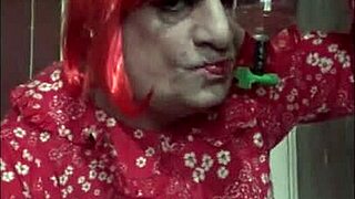 Bisexual crossdressing sissy Mark Wright begs for piss to swallow.