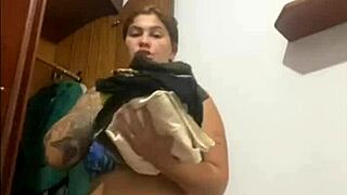 Exhibitionist woman flashes soaked and eager to please in public