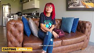Petite Amateur Red Latina Melissa Mocosa Turns Into Hoe On Casting Couch