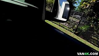 tony rubino and kourtney kai ride in the back of the bus