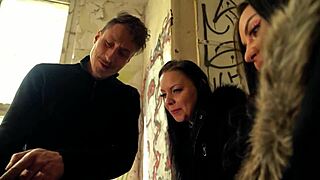 Julia Parker and Maria Gail risk unprotected ffm threesome with intense german passion.