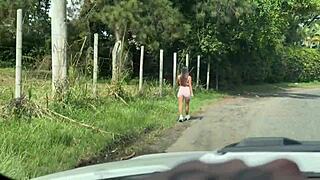 Young Colombian Woman Exercises On The Street And Gets Invited Home By A Stranger