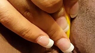 Horny BBW Latina Rubs Juicy Pussy with Chocolate Girl 😏