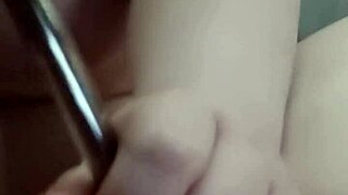 hey, using toothbrush in cock, then silicone nail for cumshot and ruined orgasm.