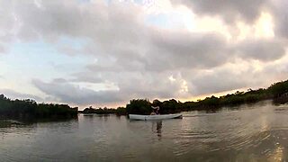 A woman flashes her tits on a boat in this public outdoor adventure