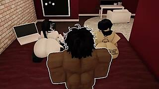 Big black cock dominates explosive threesome fuck!