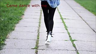 Sexy Girl Dances Seductively In The Street With Aarina Park.