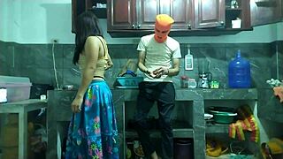 From flaccid to erect, a 25-year-old man with a big penis masturbates in the kitchen waiting for his best friend