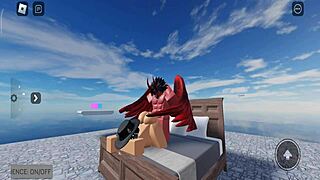 A man has sex with a prostitute using a condom in Roblox