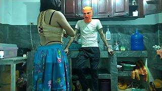 From flaccid to erect, a 25-year-old man with a big penis masturbates in the kitchen waiting for his best friend