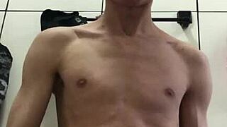 that young guy with a huge cock jerks off and cums hard