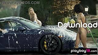 Asian teen jade luv and bubble-covered bffs slip out of their tiny bikinis