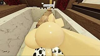 A brunette with a big ass enjoys relaxing activities in the bathtub