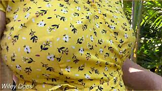 wifey braless in summer dress flashing 😍