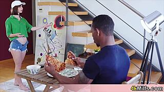 The hypnosis works on the petite delivery girl, leading to her pussy getting filled.