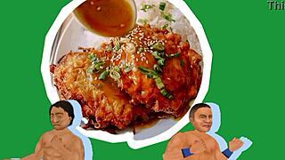 Young Asian Chinese Wrestler Battles In Hood With Food Fight Intensity