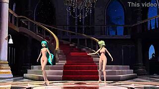 I admire hatsune miku and gumi in nude goddess poses.