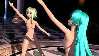I admire hatsune miku and gumi in nude goddess poses.