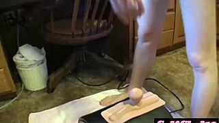 cock tugging teen rides sybian