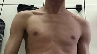 that young guy with a huge cock jerks off and cums hard