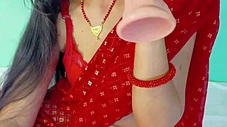 Bhabhi surprises devarji with intense dildo fucking her wet creamy pussy