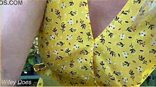 wifey braless in summer dress flashing 😍