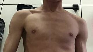 that young guy with a huge cock jerks off and cums hard