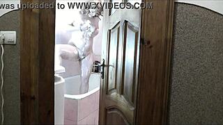 Blonde babe masturbates while roommate watches 😏