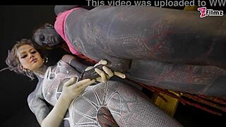 Tranny's Ass Stretched Intensely By Tattooed Dominatrix In Femdom Fisting Session