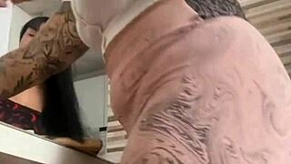 i called my friend with big pussy to flash her ass during lunch.