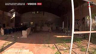 A Couple Enjoys Intimate Moments in an Abandoned Restaurant by the Highway