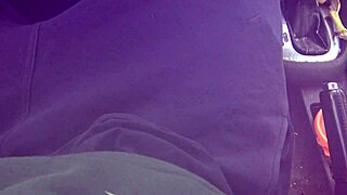 Busty French Amateur Stepmom Touching Her Stepson's Cock in the Car 😏