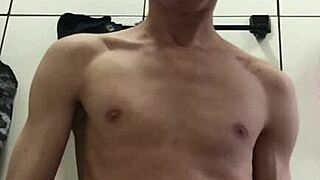 that young guy with a huge cock jerks off and cums hard