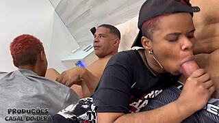 Wild orgy explodes in the motel room with Caricia screaming in pleasure!