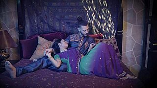 wow, jasmine sherni and adonis in queen and prince foreplay with licking and kissing