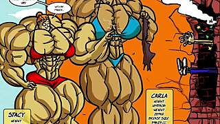 stacy vs carla female muscle growth battle