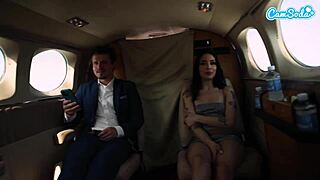 mile high club - horny latina gets fucked on private plane?