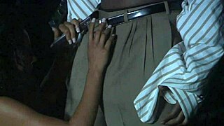 a milf gets fucked outdoor in heels at night... wow!