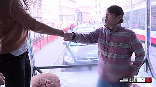 sarah smith tastes big cock in public