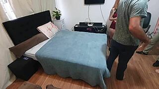 Intense Desire Builds as Friends Watch Latina Women Kiss Hotly in Crazy Fuck