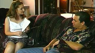 julia takes the cock and spreads her smooth pussy for boyfriend