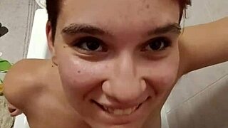 Chiara lets them piss on her tits 😈