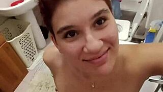 Chiara lets them piss on her tits 😈