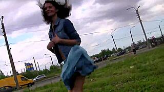 Flashing in the city center proves dangerous yet thrilling for the European sluts.