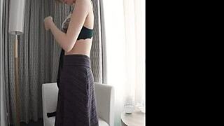 I ate horny Kasumi's neck with her G-cup boobies.