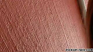 Sweet Czech babe Crystal Young gets pounded hard in public outdoor scene