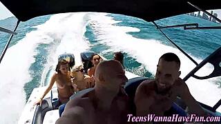 teens getting fucked on yacht in hd reality party 😏