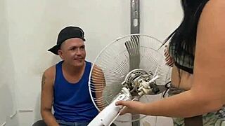 he fucks his latina neighbor after blowjob