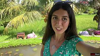 this babe does a public cumwalk in the cafe, eating pasta carbonara with sperm all over her face